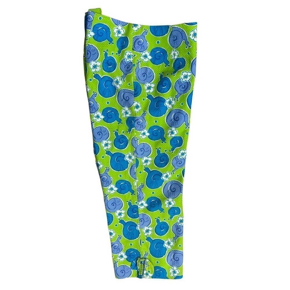Lilly Pulitzer VINTAGE Snail Print Capri Pants Blue/Green Size 4